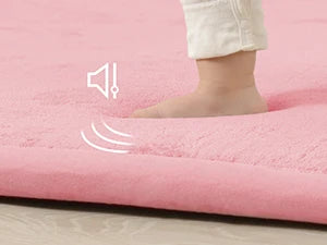 Huloosleep Baby Play Mat 1.3" Thick Foam Anti-Fall Cushion Mat for Kids Room Bedroom Bedside Rugs Coral Velvet Crawling Mat