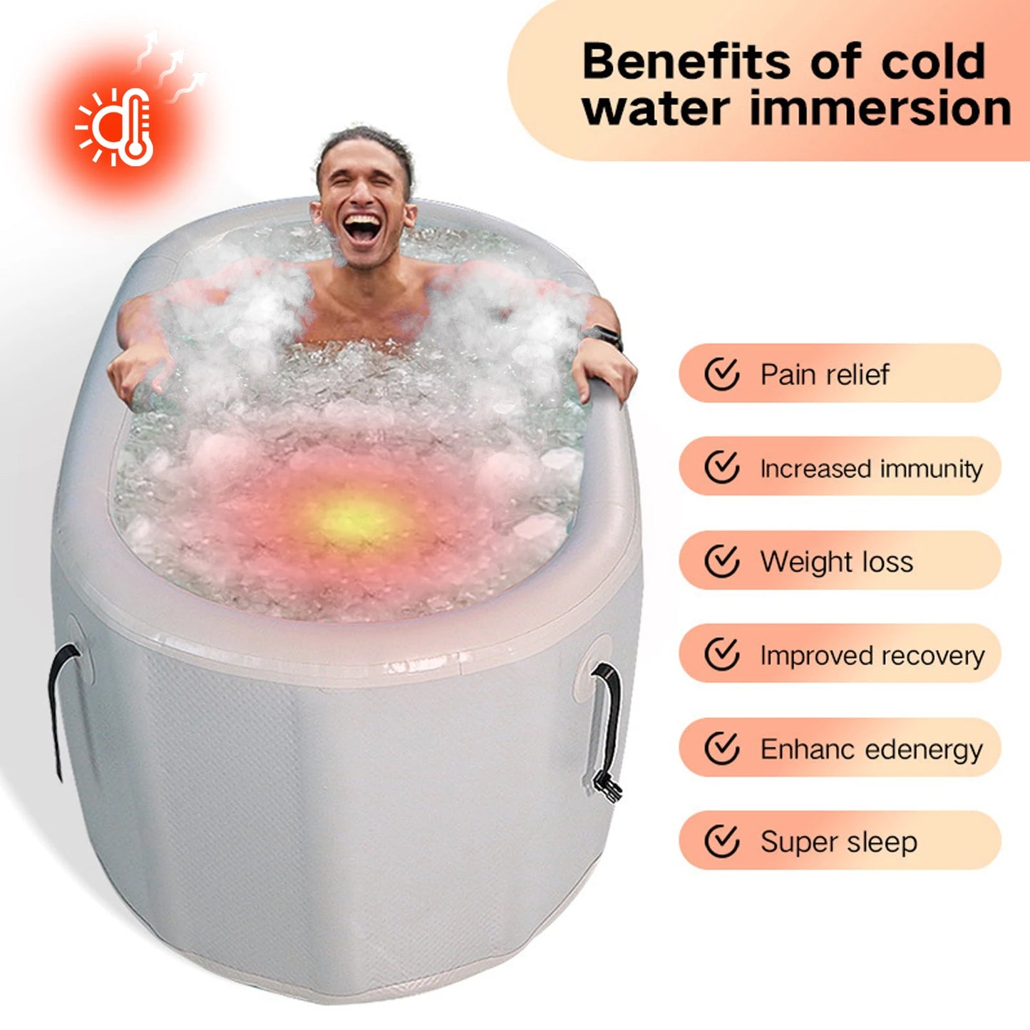 Inflatable Ice Bath Plunge Tub Foldable High Pressure Pump