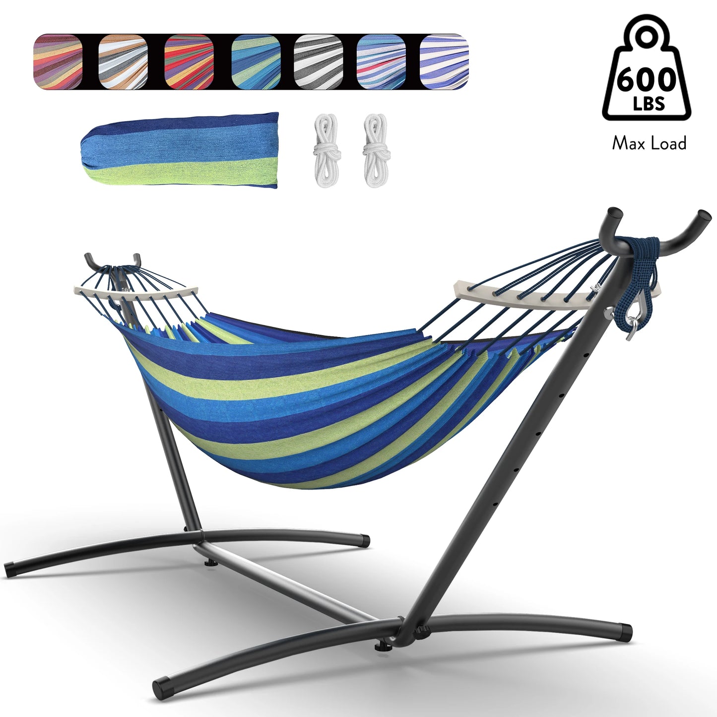 Gyroor Hammock With Adjustable Stand And Storage Bag 600 Pound Capacity