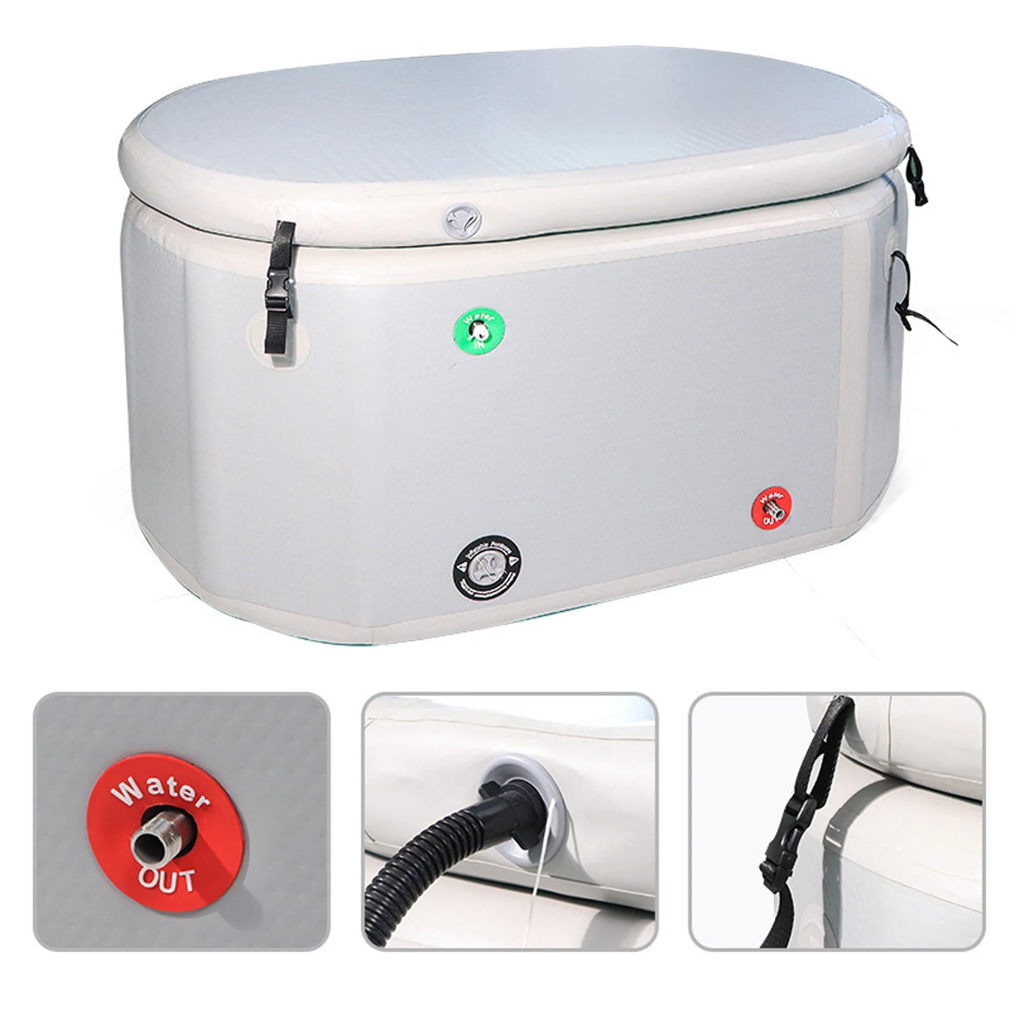 Inflatable Ice Bath Plunge Tub Foldable High Pressure Pump