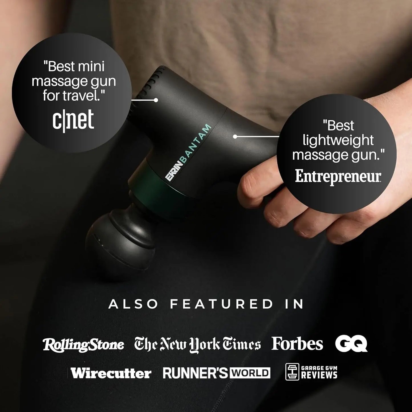 Compact Deep Tissue Massage Gun With Adjustable Speeds And Four Attachments