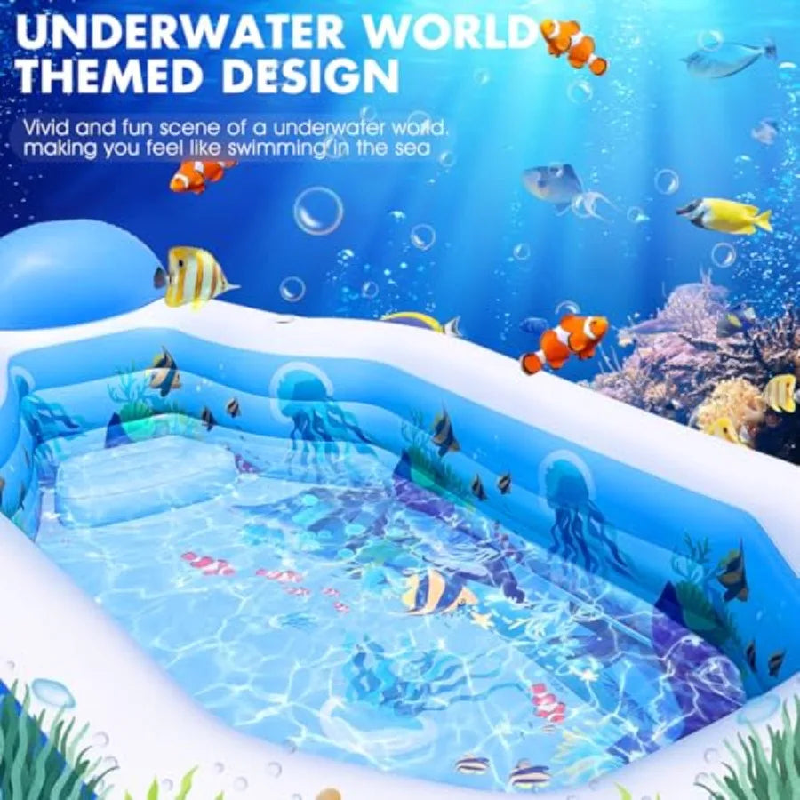 Large Inflatable Swimming Pool For Adults With Canopy And Backrest And Seats