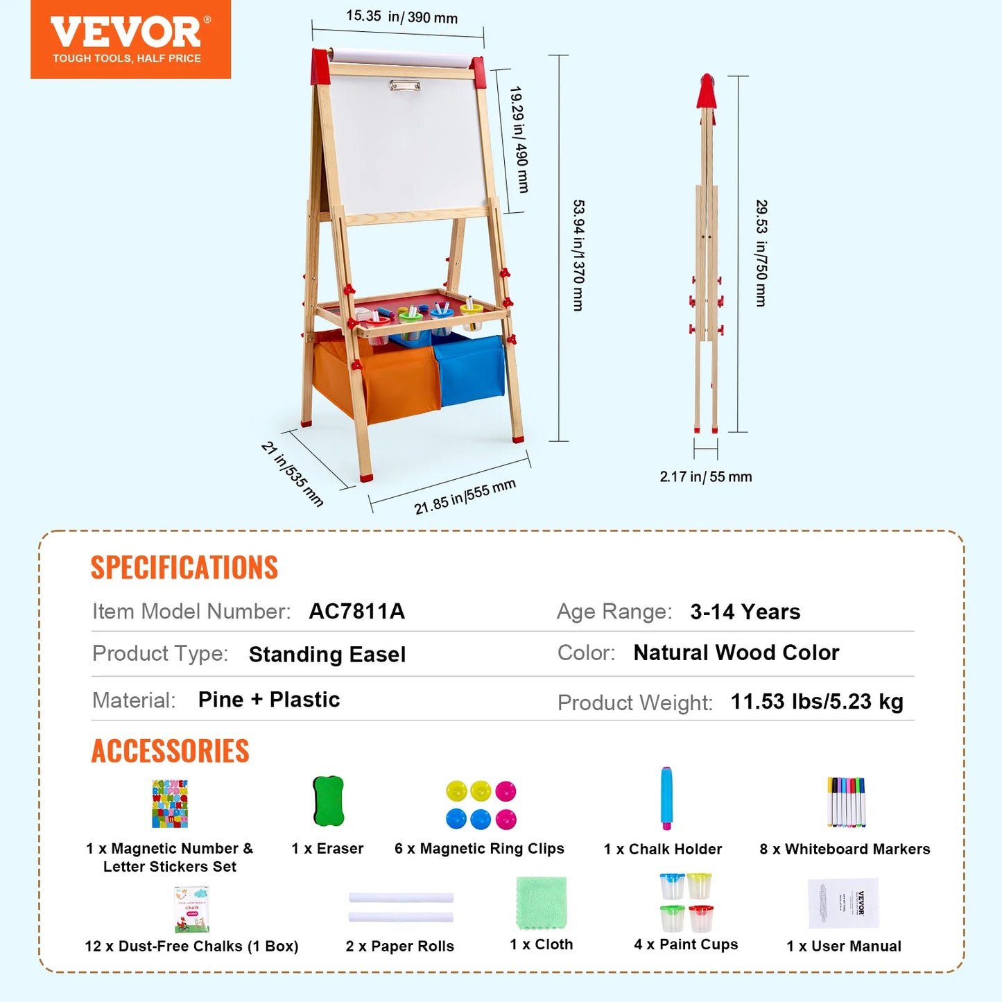 SucceBuy Children Magnetic Drawing Board WordPad Baby Color Graffiti Standing Art Easel Educational Drawing Toys for Kids Girl