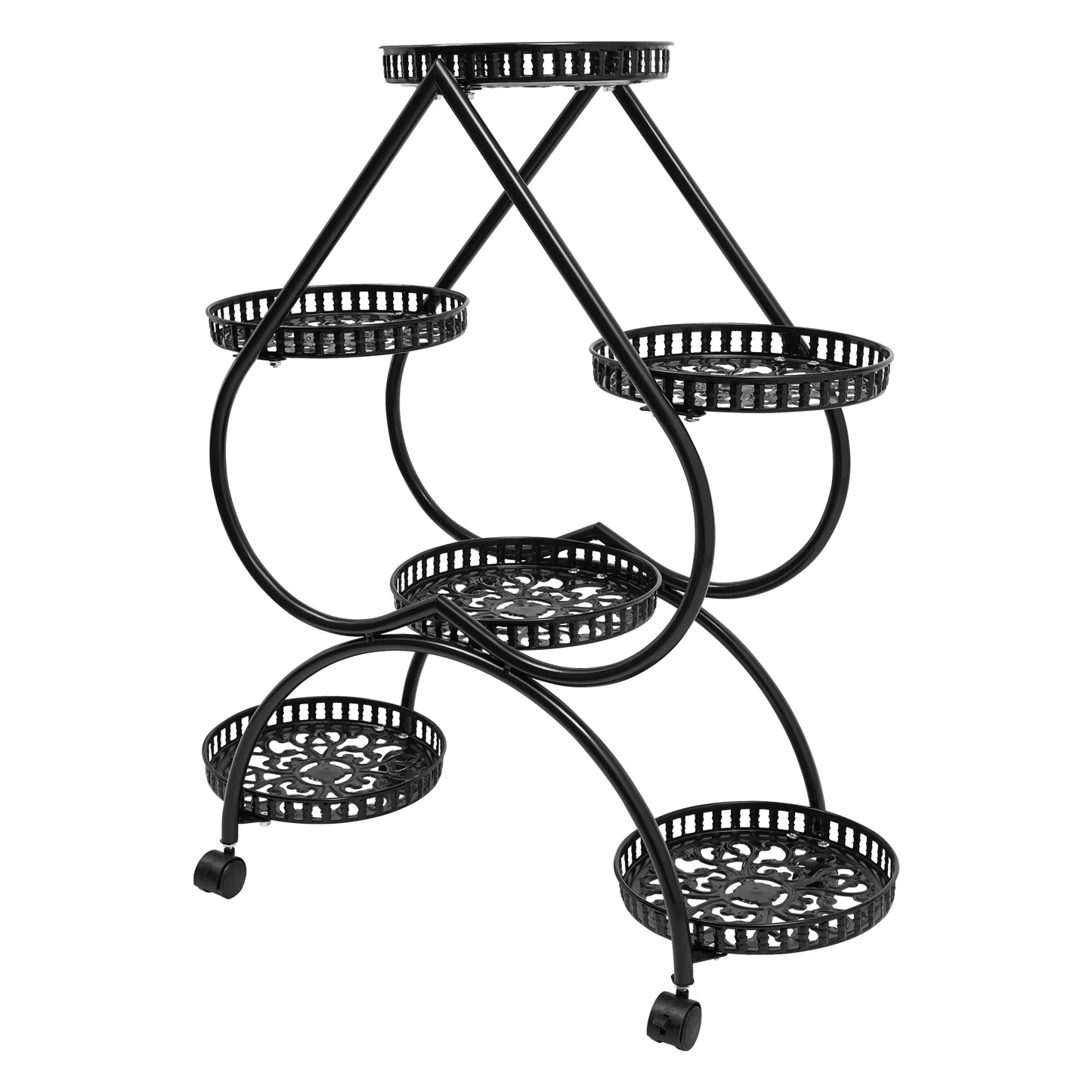 6 Potted Heart Flower Pot Stand 4 Tier Plant Stand for Patio Garden Living Room Corner Balcony and Bedroom