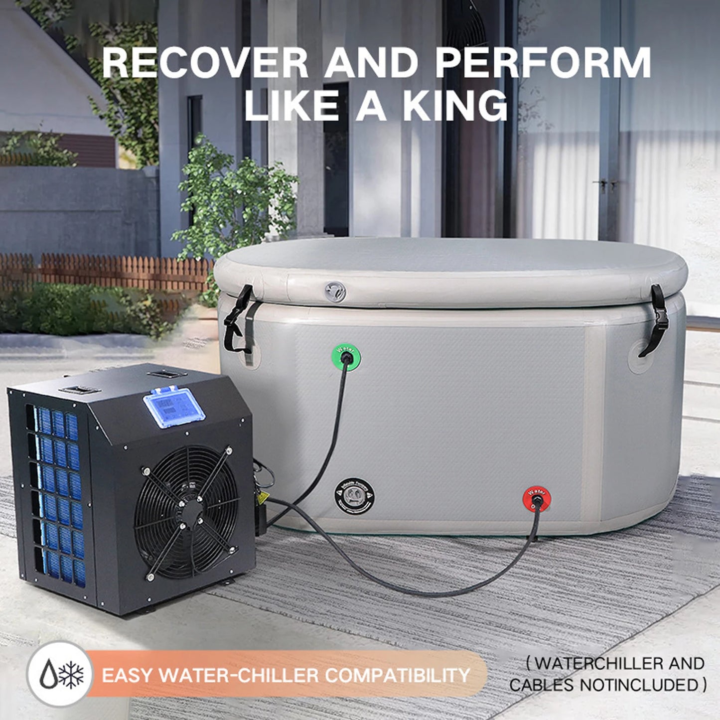 Inflatable Ice Bath Plunge Tub Foldable High Pressure Pump