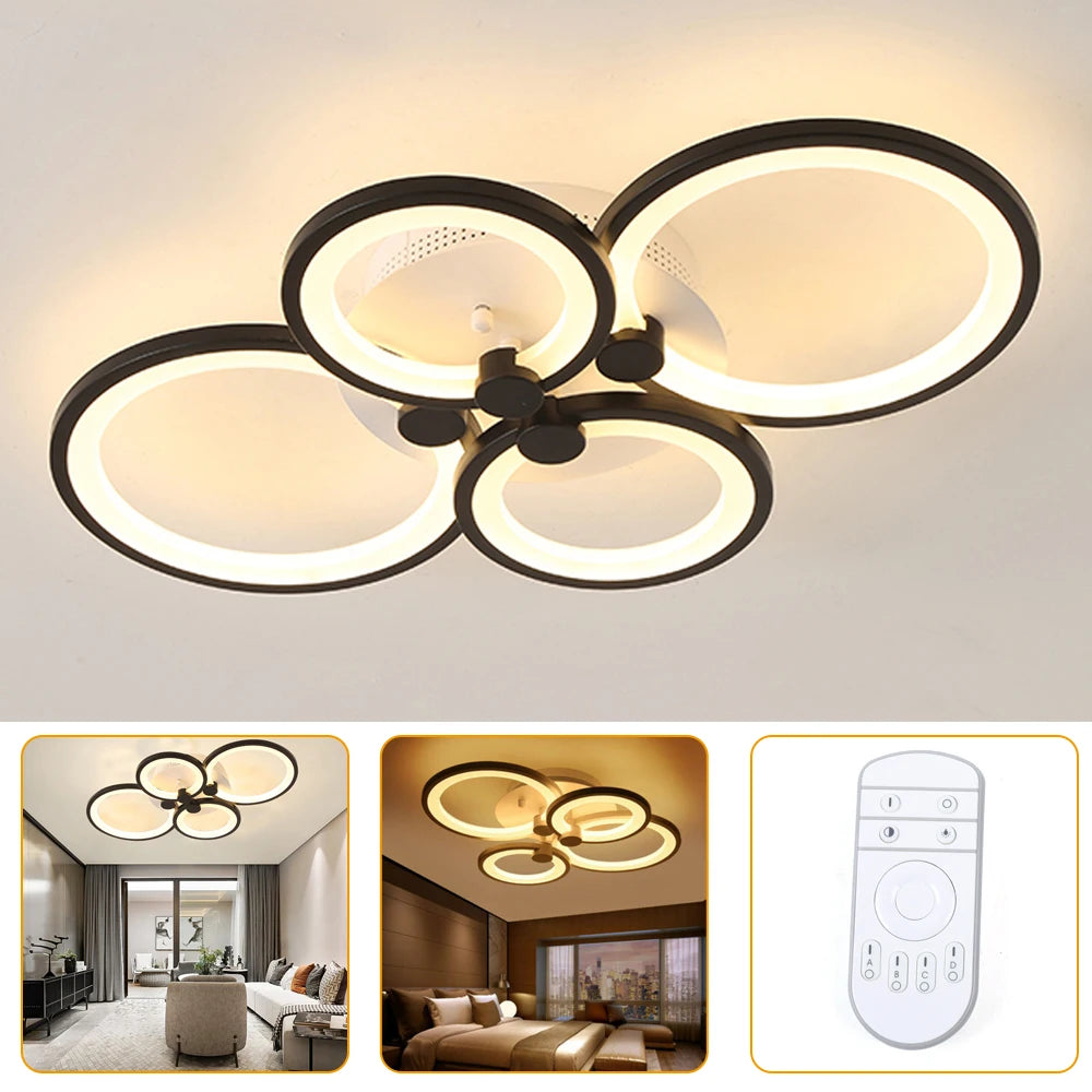 4 6 8 Heads Dimmable Acrylic LED Ceiling Light Flush Mount