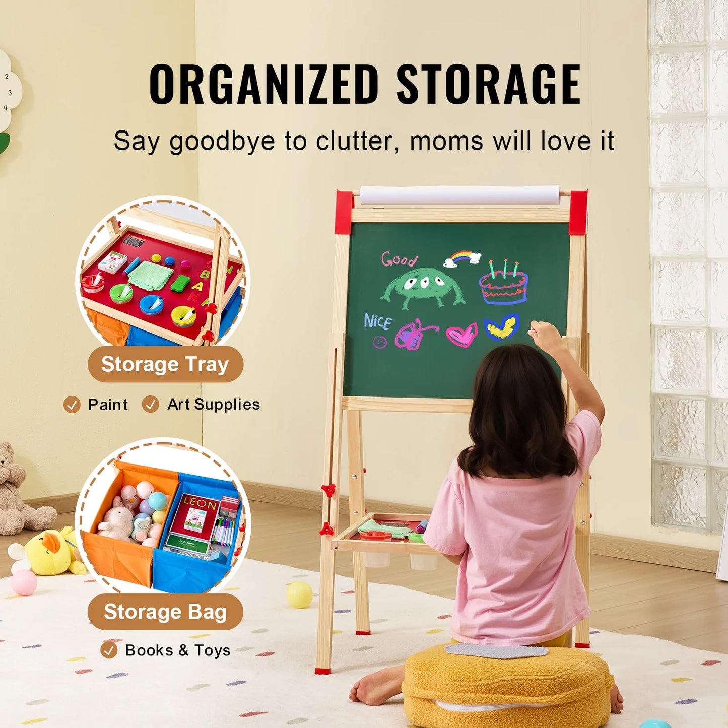 SucceBuy Magnetic Drawing Board For Kids WordPad Educational Art Easel Toy
