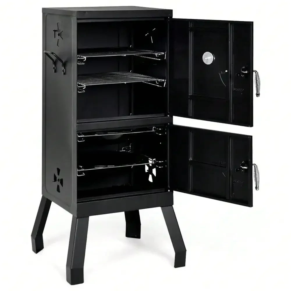 Vertical Charcoal Smoker Grill With Temperature Gauge