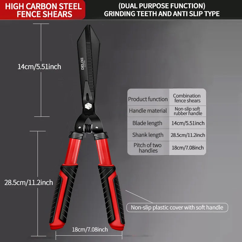 DELIXI ELECTRIC Hedge Clippers & Shears Made With Shock-Absorbing Bumpers And Comfort Grips, Garden Hedge Shears