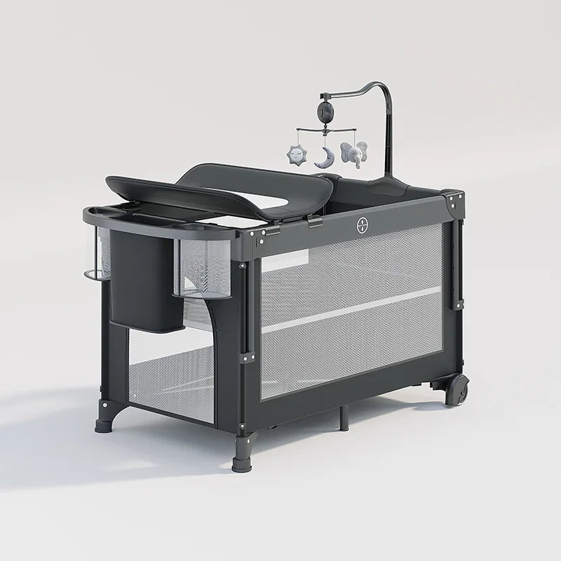 Baby Bed Portable Baby Cribs with Diaper Table Baby Sleep Cradle Multifunctional Playpen Crib