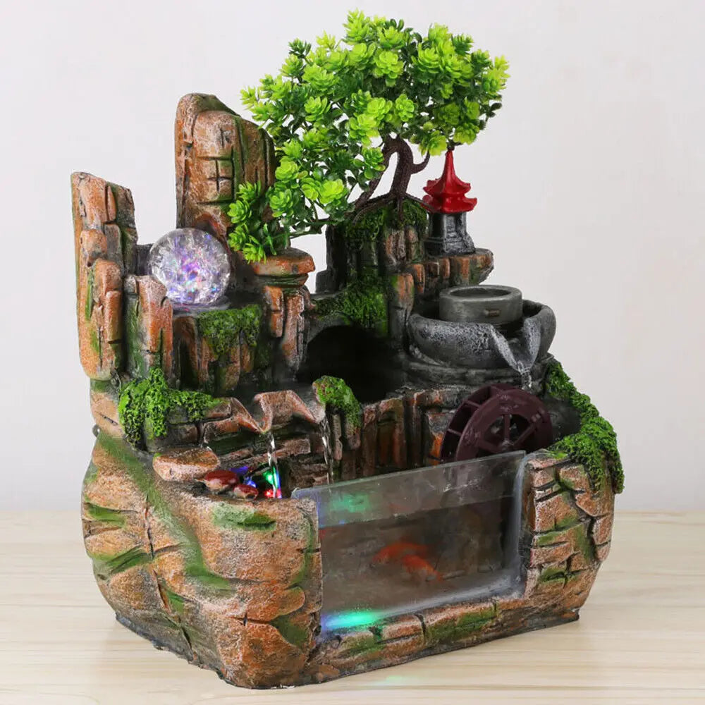 Fountain Rockery Feng Shui Water Sound Fountain Desktop Indoor Waterfall Decor