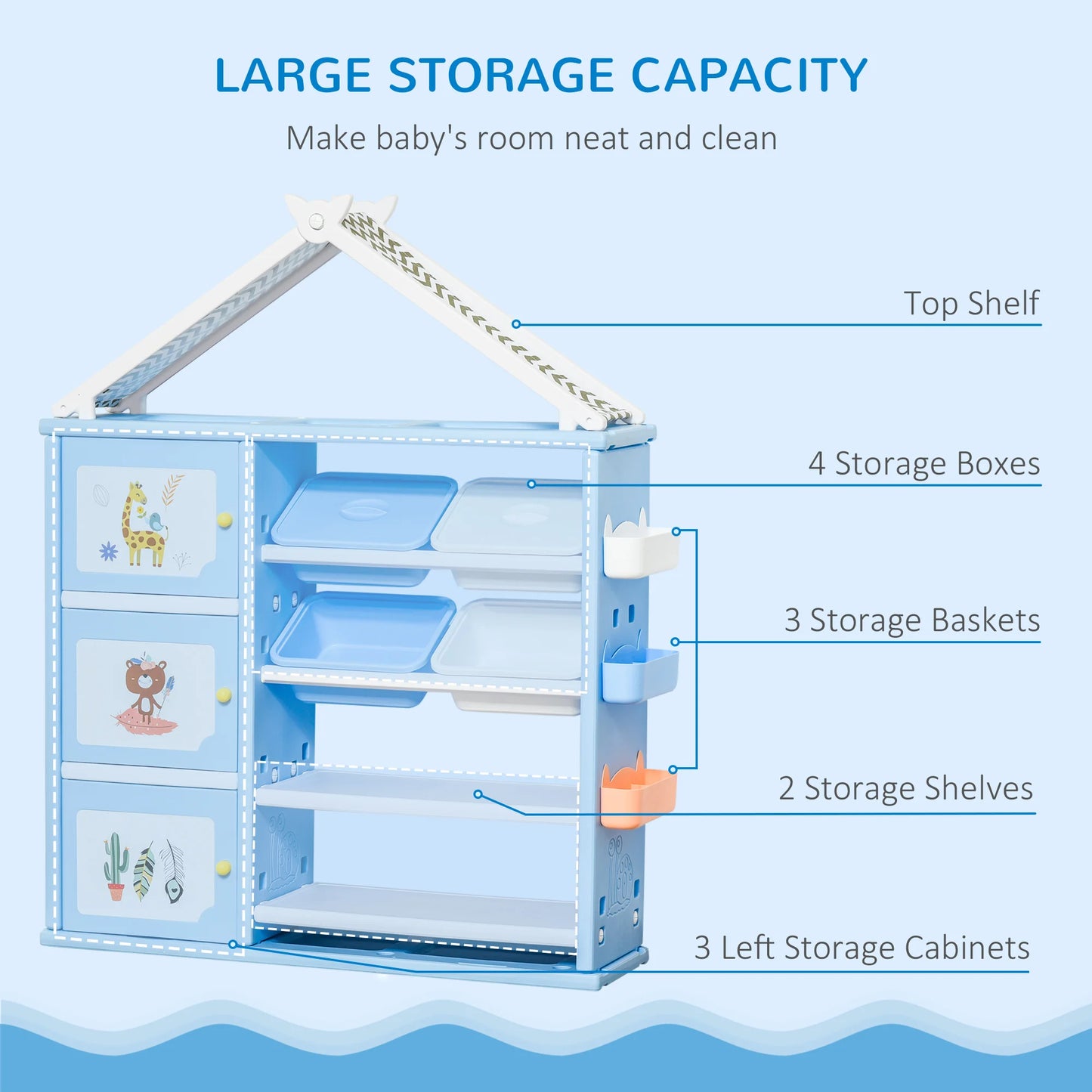 Multi Style Kids Shelf Organizer for Bedroom and Toy Storage