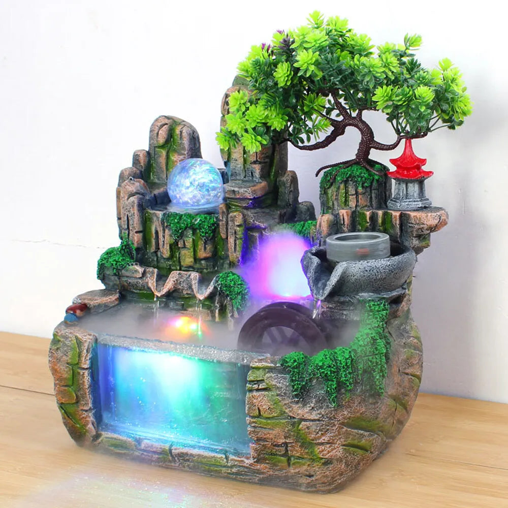 Fountain Rockery Feng Shui Water Sound Fountain Desktop Indoor Waterfall Decor