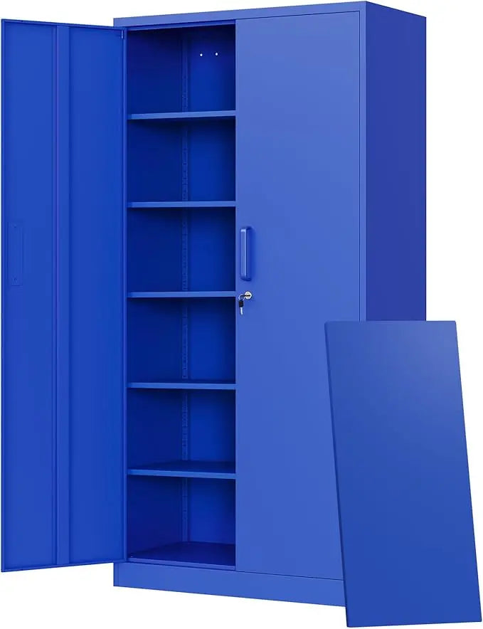 Metal Garage Storage Cabinets With Lock Door And Adjustable Shelves For Home