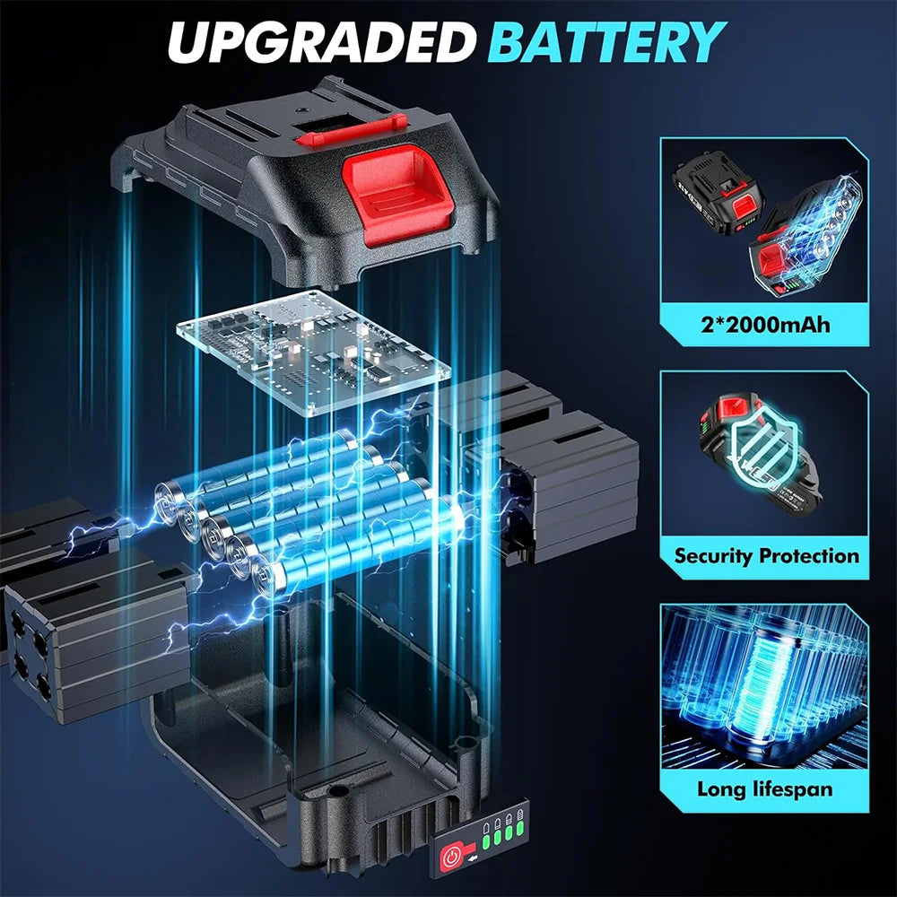 Seesii Makita 18V Six Inch Cordless Chainsaw Two Batteries