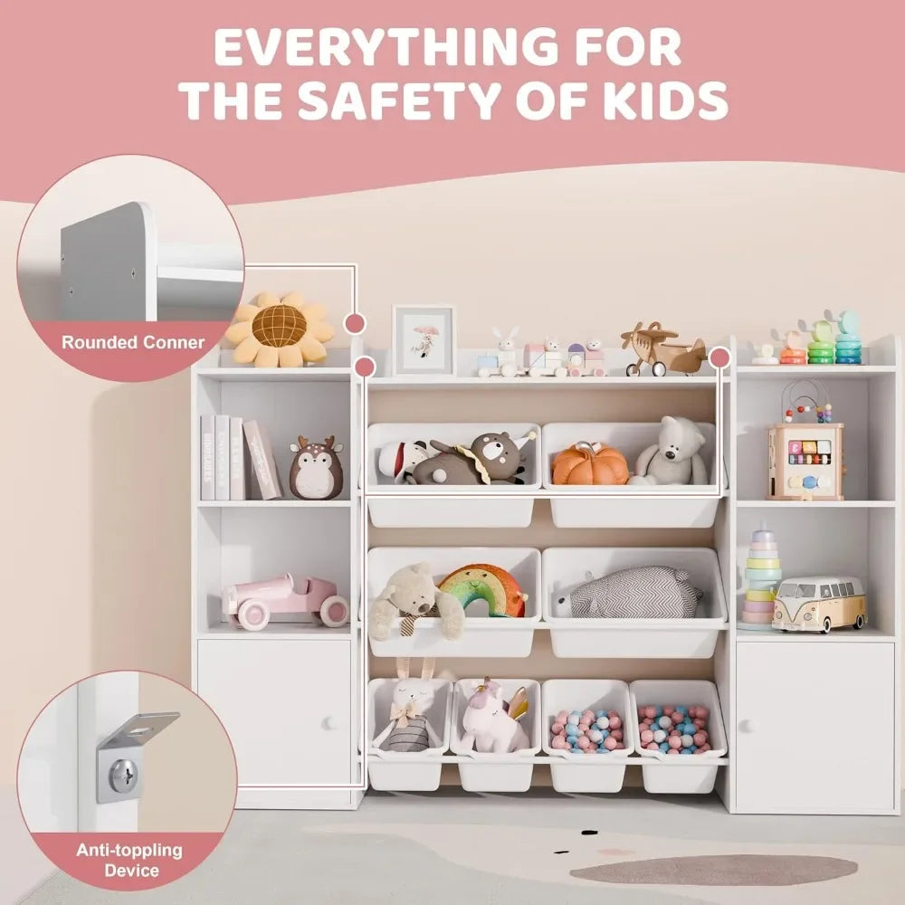 Kids Toy Storage Organizer With Eight Removable Bins