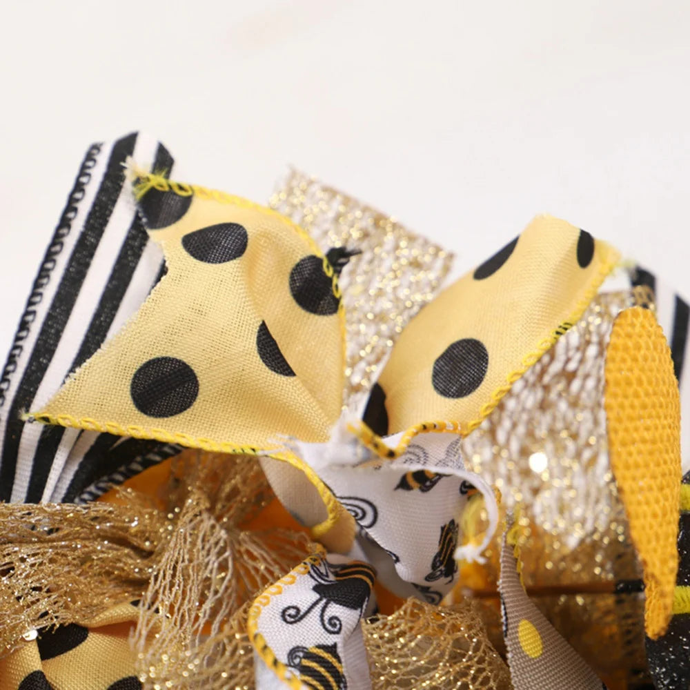 Bee Sunflower Wreath with Welcome Spring Summer Wreath for Front Door Housewarming Gift Farmhouse Porch Decor Wedding Favors