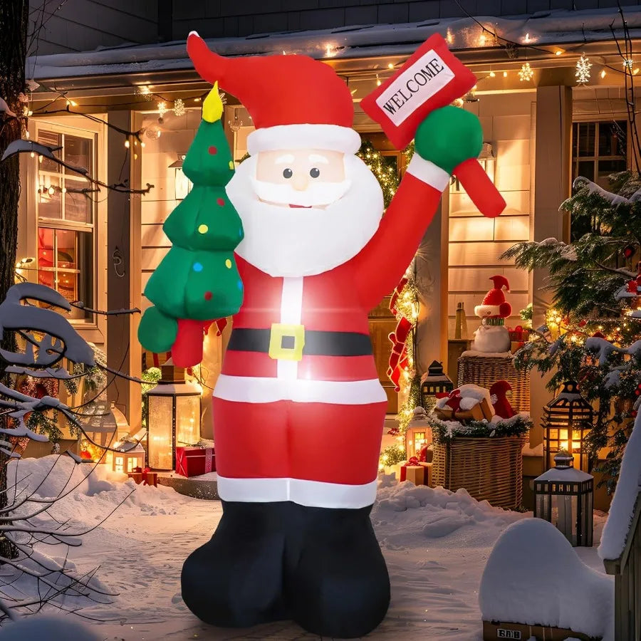 6 FT Christmas Inflatable Santa Claus Outdoor Decorations with BuiltIn LEDs BlowUp Santa for Yard Decorations Inflatable Xmas D