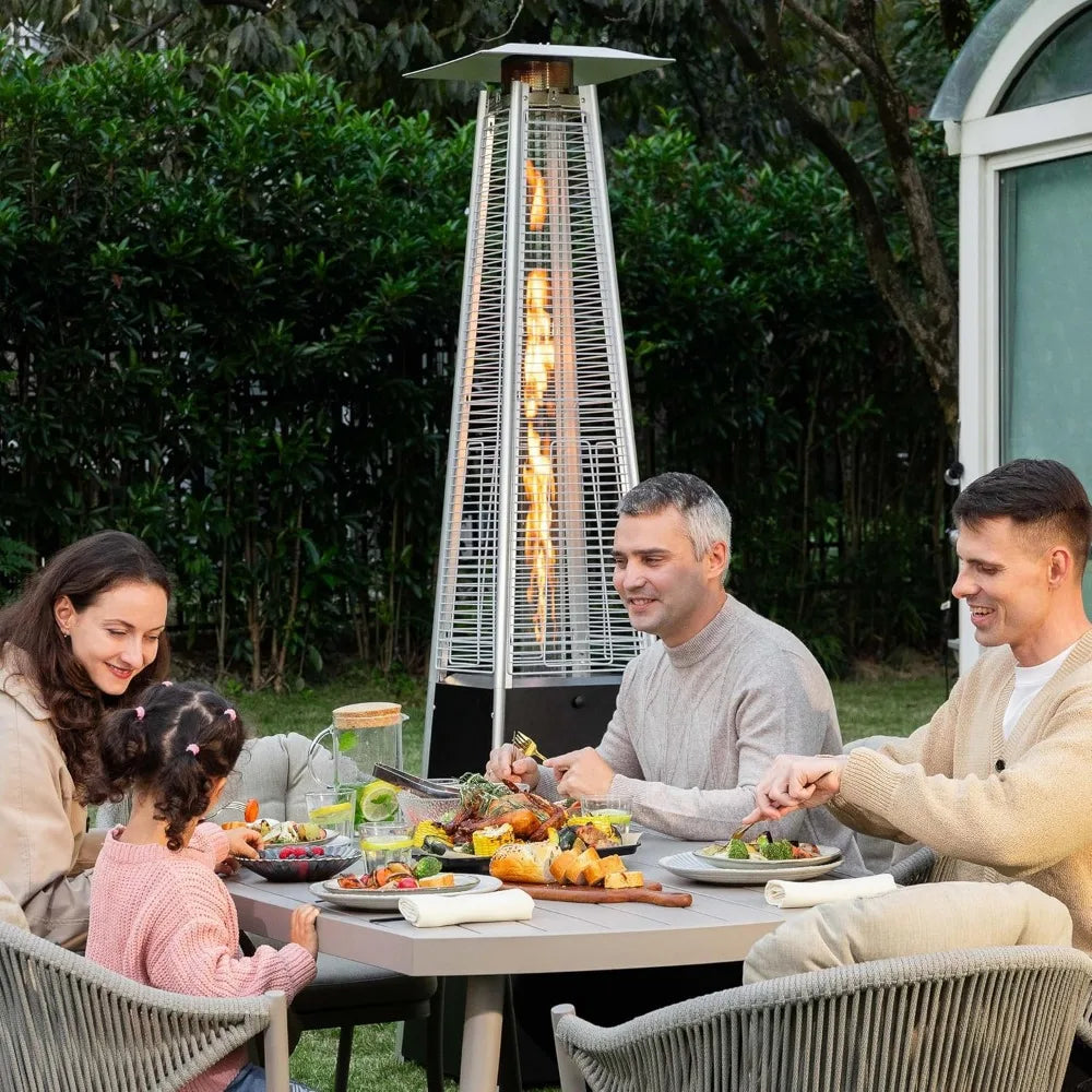 Outdoor Propane Patio Heater 48000 BTU Pyramid With Wheels