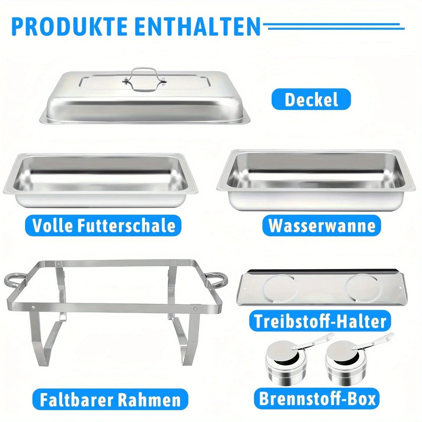4 Pack 8Quart Chafing Dish Buffet Set Stainless Steel Warmer