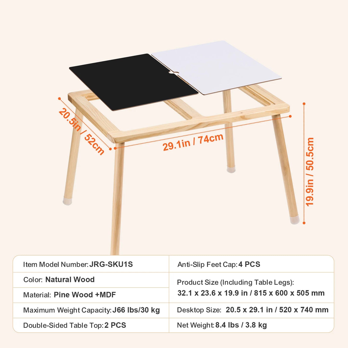 SucceBuy Wooden Sensory Table for Kids Activity with 3 Foldable Storage Bins & Double-Sided Board Indoor/Outdoor for Studying