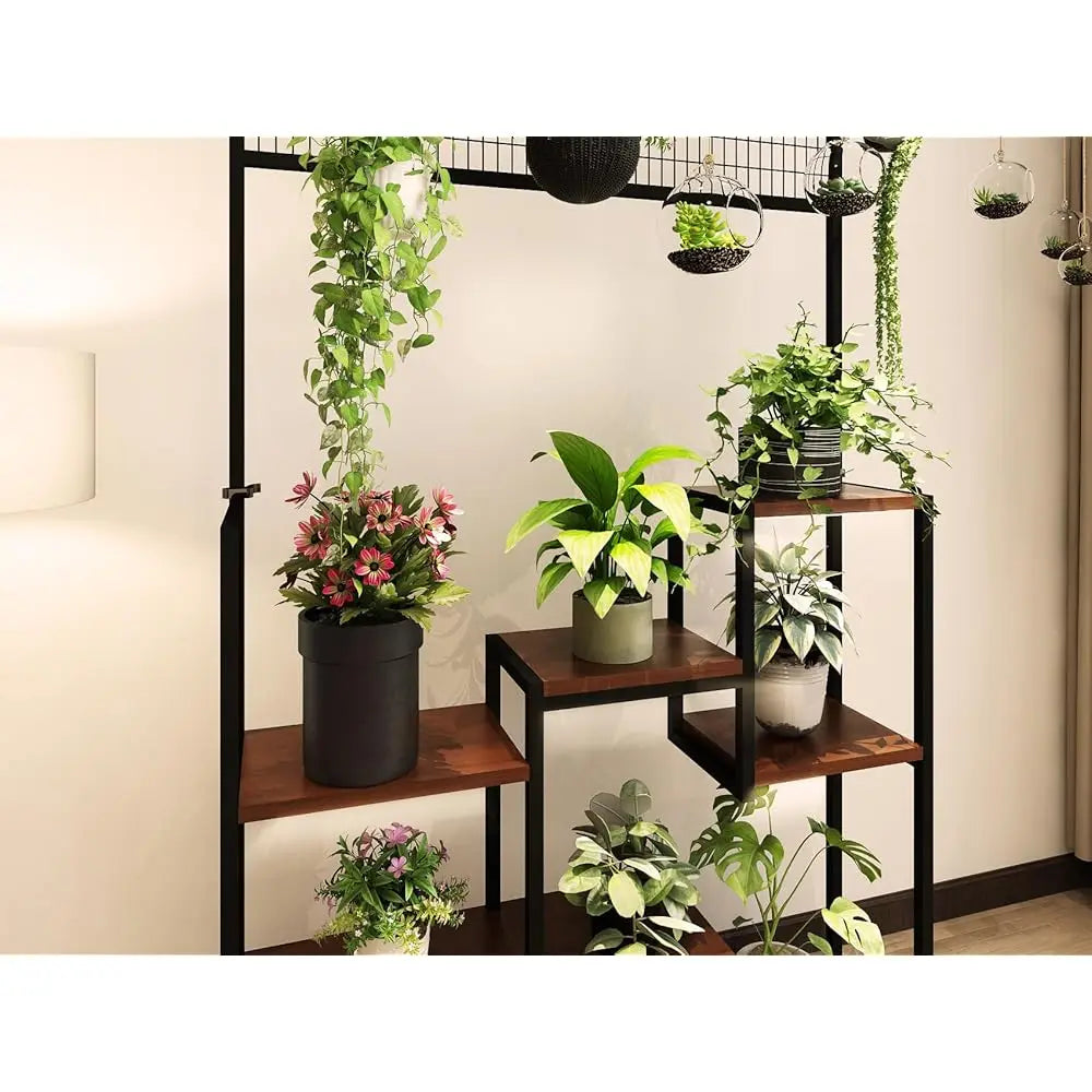 Plant Stand Indoor With Grow Lights 71Inch 6 Tier Tall Plant Shelf Indoor Hanging Metal Display Ra Garden Patio Living Room