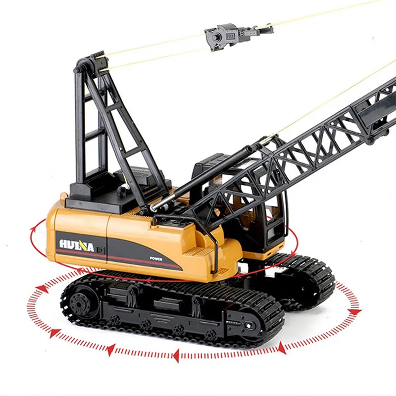 1/14 HUINA 572 15CH RC Construction Crane Truck Tower Excavator Remote Control Model Car Toy for Kids Adults