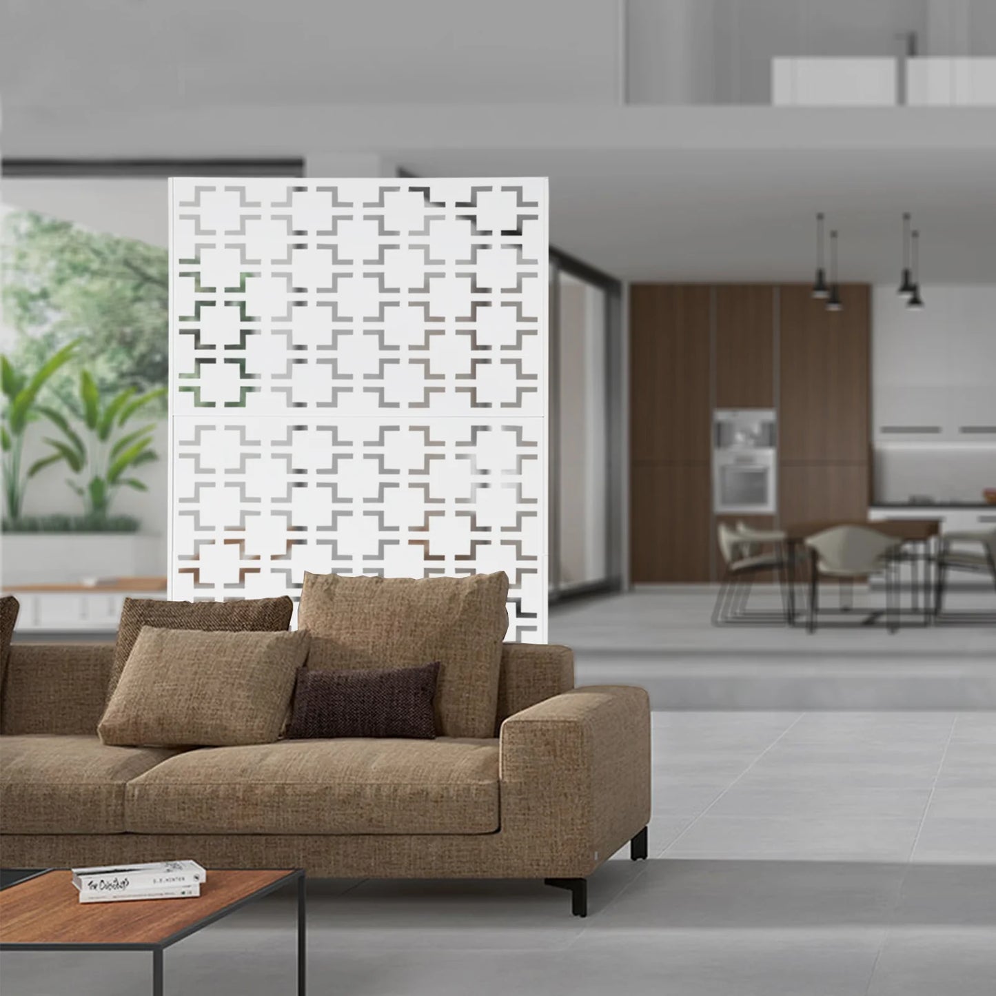 6-Pack Metal Privacy Fence Panels - Free Standing Garden Screen w/Planter Wall | Modern Yard Divider