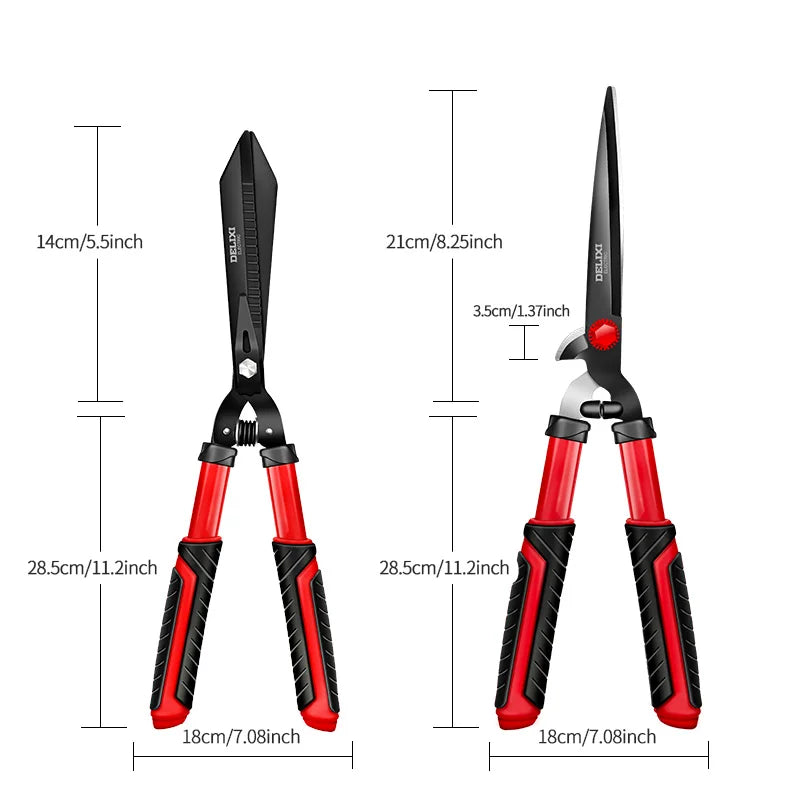 DELIXI ELECTRIC Hedge Clippers & Shears Made With Shock-Absorbing Bumpers And Comfort Grips, Garden Hedge Shears