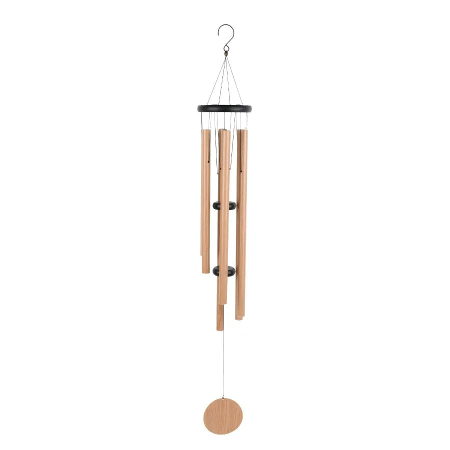 50.4 Wooden and Metal Outdoor Wind Chime for Garden Patio Deck Yard Decoration with Rustic Style Sound Design Durable WeatherRe