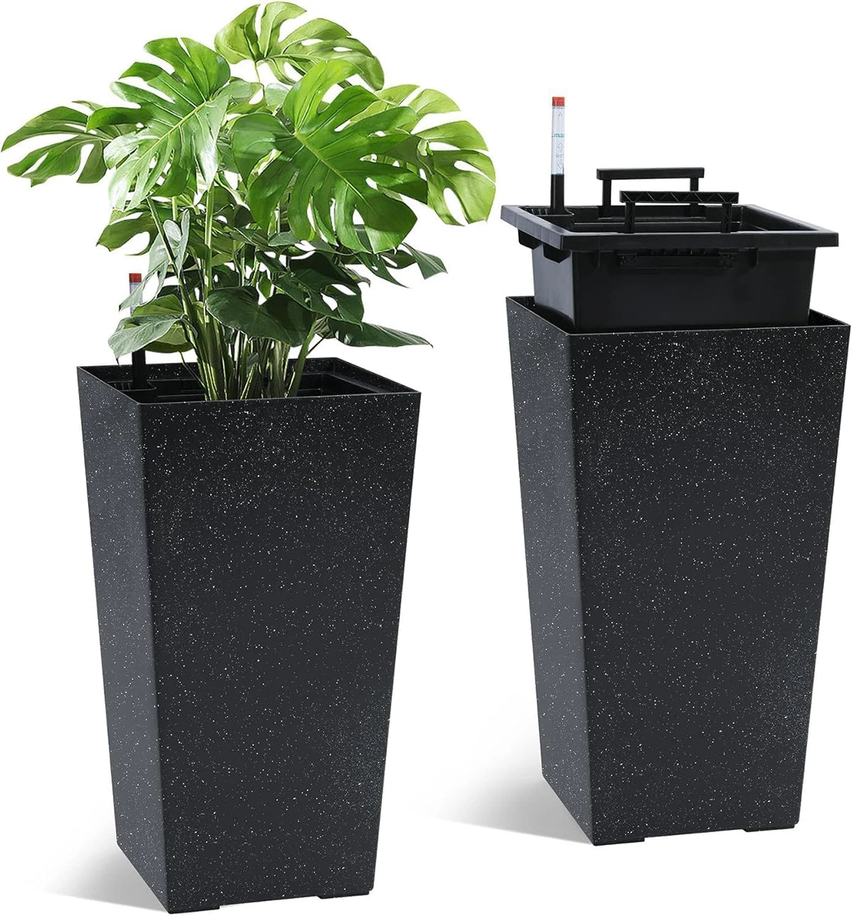Rectangular Planters Set Of 2 Outdoor Pots With Water Level