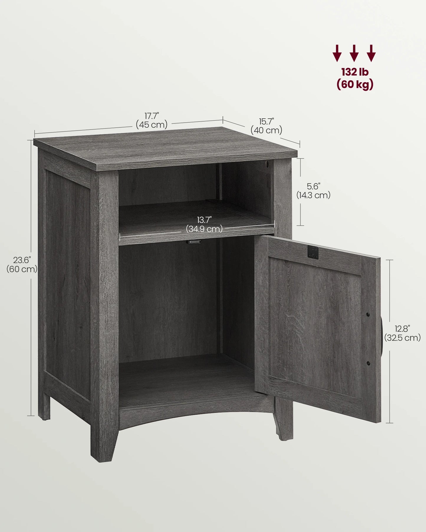 VASAGLE Farmhouse Nightstands With Barn Door Set Of 2