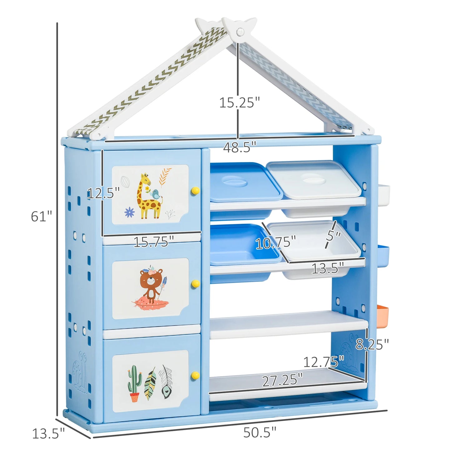 Multi Style Kids Shelf Organizer for Bedroom and Toy Storage
