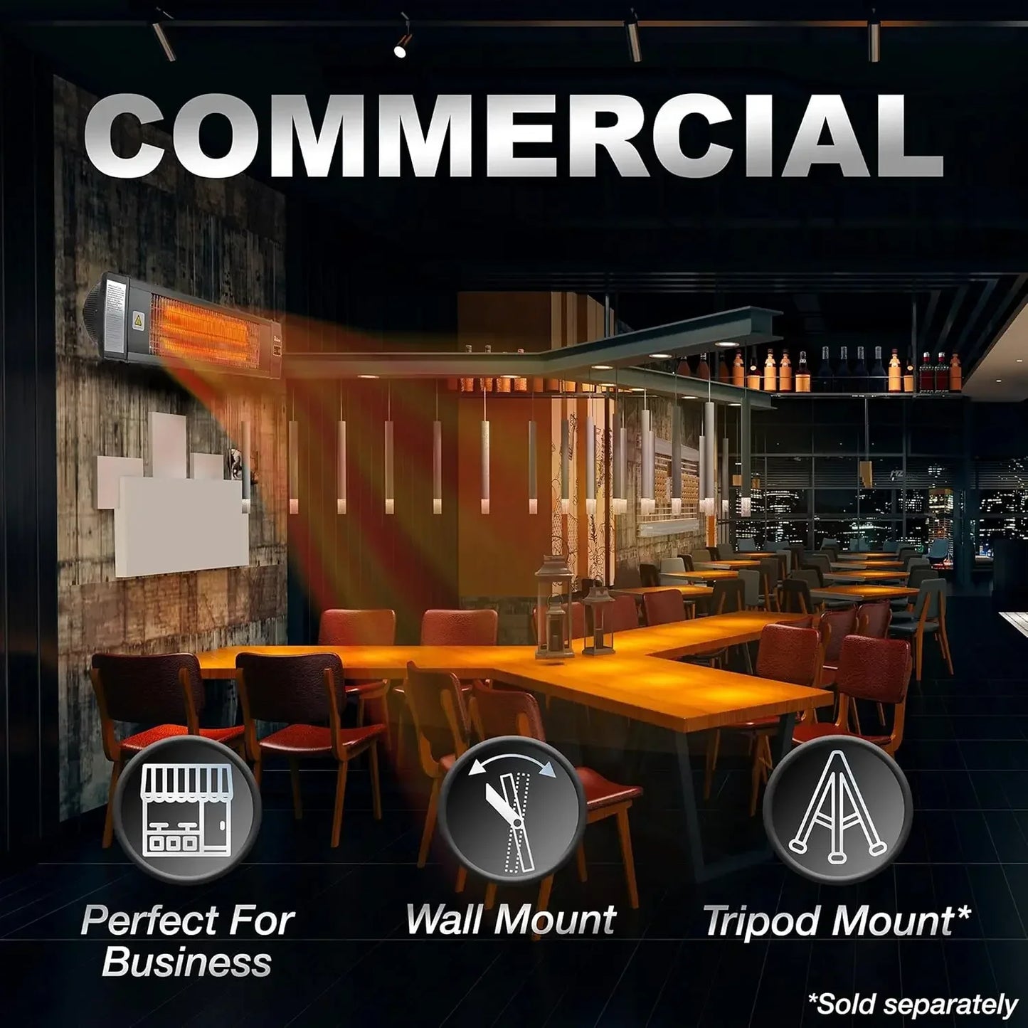 DR238 Carbon Infrared Outdoor Heater Black for Patios