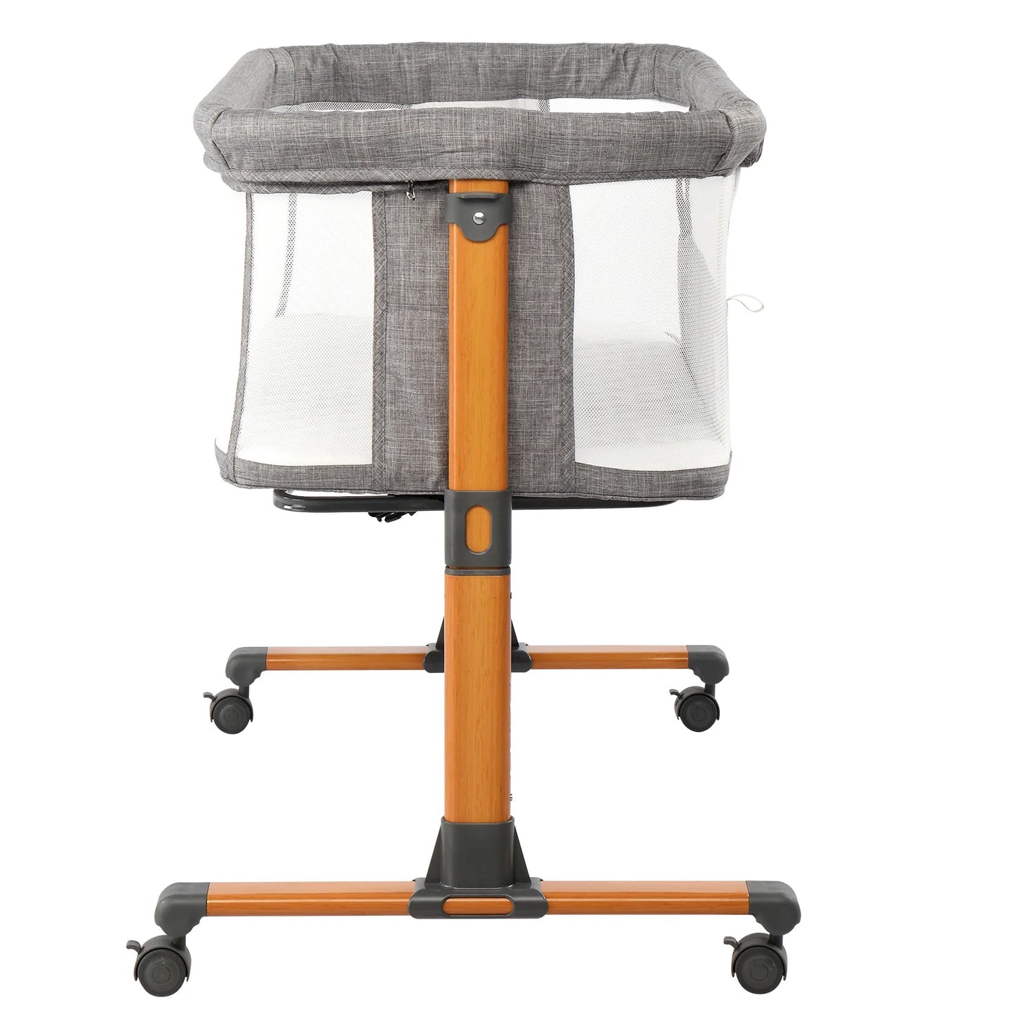 Iron pipe + plastic 150D encrypted cationic fabric gray baby cradle bed