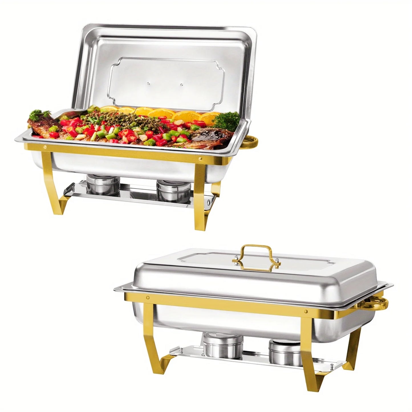 4 Pack 8Quart Chafing Dish Buffet Set Stainless Steel Warmer