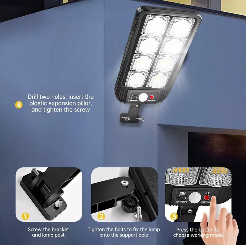 Outdoor Solar Street Light Motion Sensor LED Wall Lamp