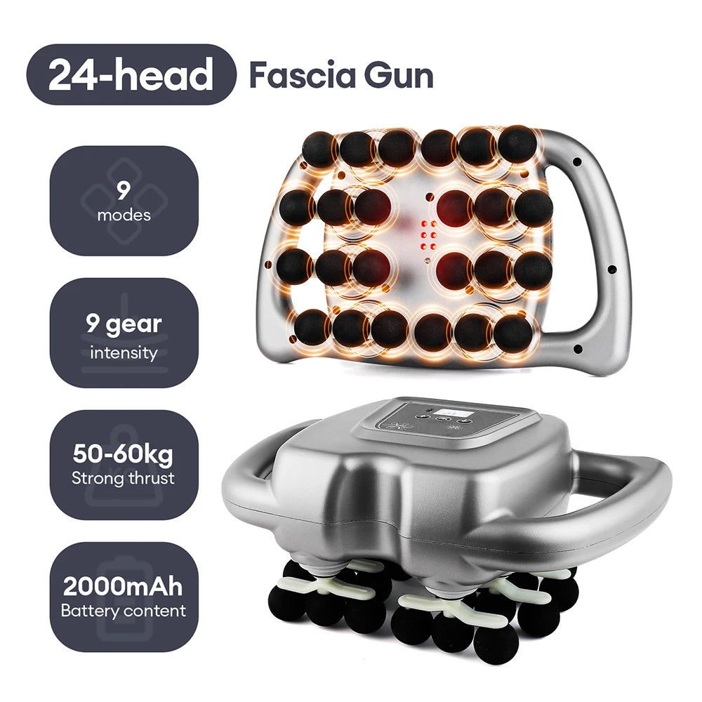 16 Head Fascia Gun High Frequency Vibration Massage For Back Neck Shoulders