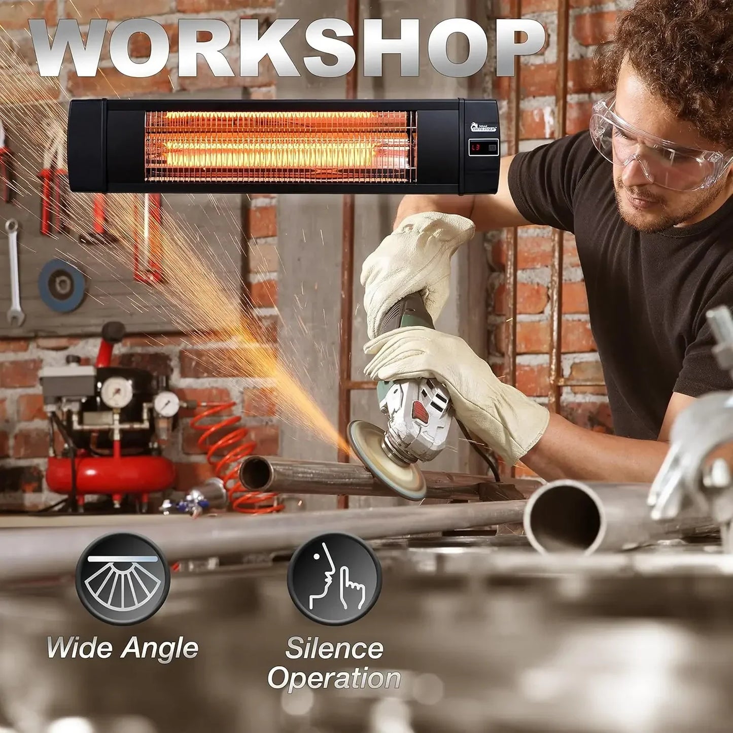 DR238 Carbon Infrared Outdoor Heater Black for Patios