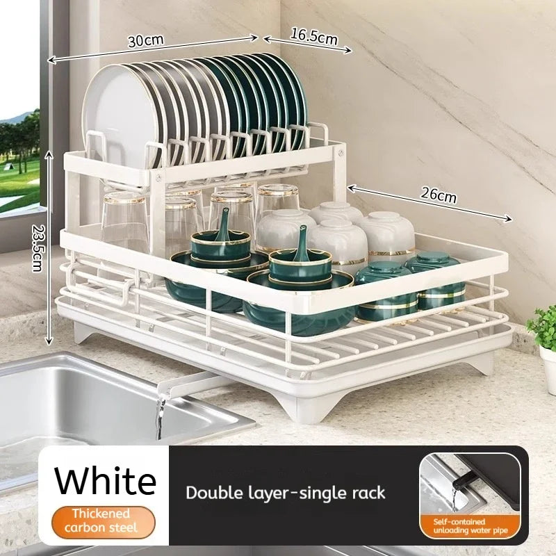 Stainless Steel Dish Drying Rack With Drainboard Over Sink Plate Organizer