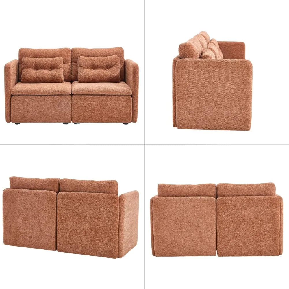 Modern Chenille Loveseat Sofa 56.5 Inches Wide Sleeper