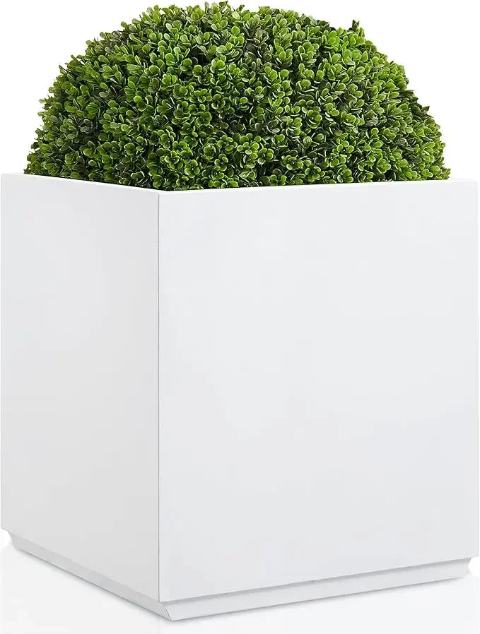 Metallic Heavy Cube Planter Box, No Assemble, Seamless Large Square Planter for Trees, Plants and Flowers