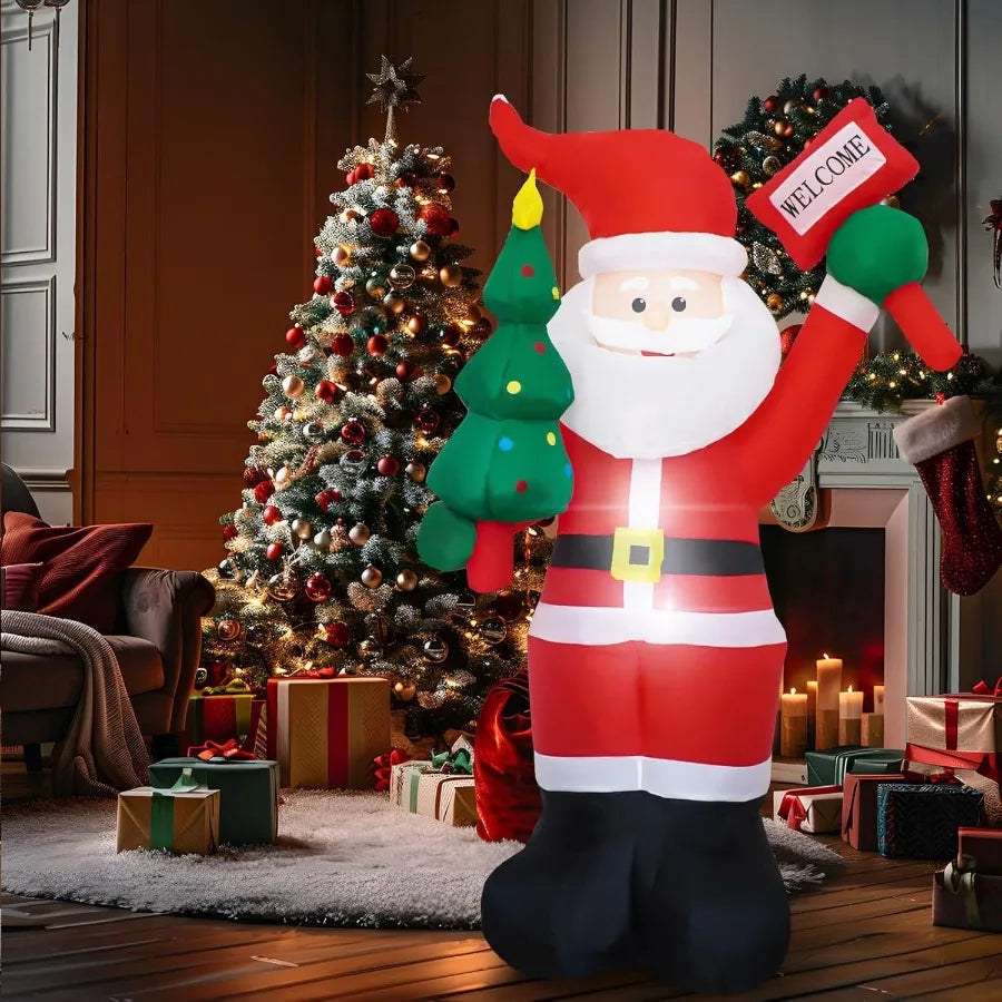 6 FT Christmas Inflatable Santa Claus Outdoor Decorations with BuiltIn LEDs BlowUp Santa for Yard Decorations Inflatable Xmas D