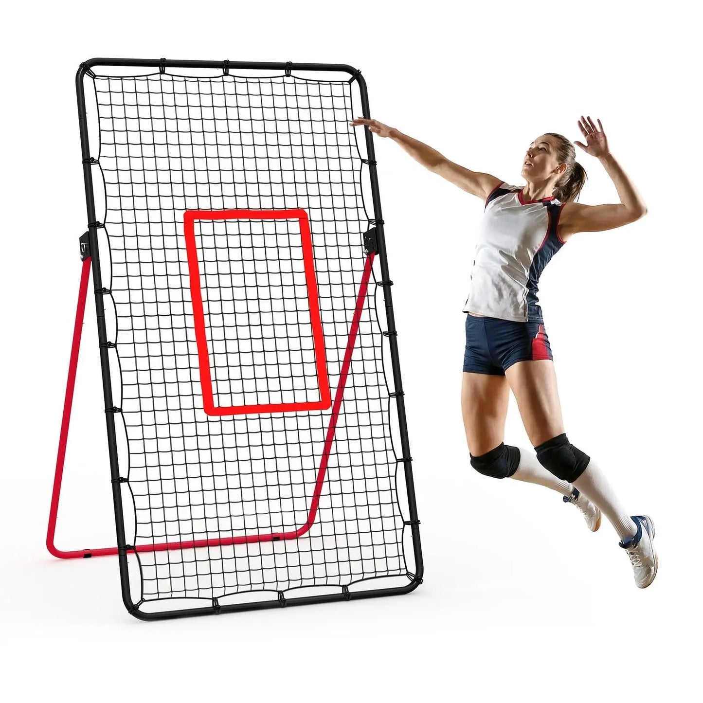 Adjustable 7x4 Ft Volleyball Rebounder Net for Bumping Spiking and Setting