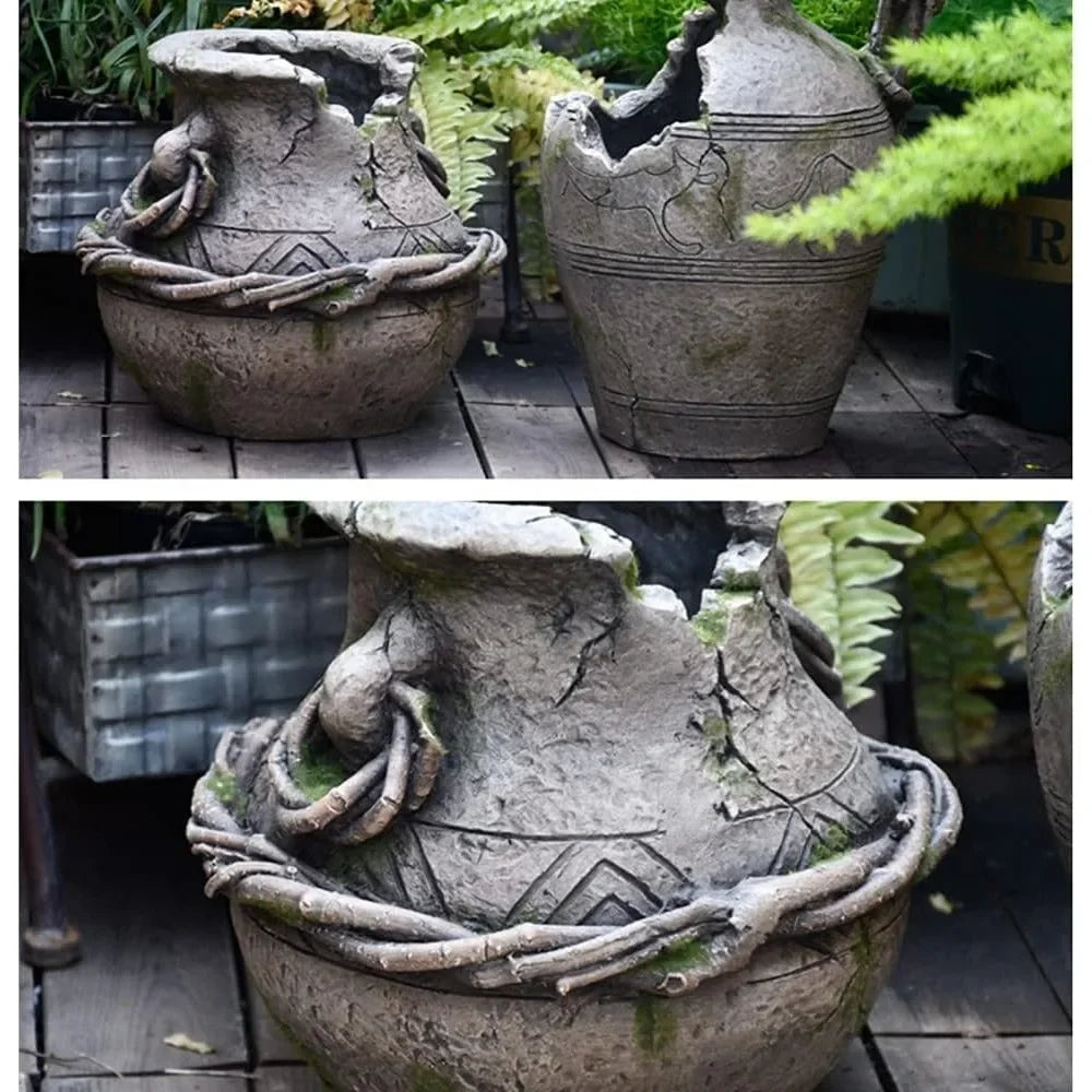 Large Garden Rattan Flowerpot Basket Planter Outdoor