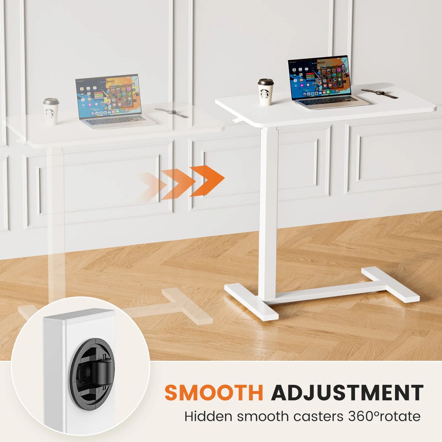 Overbed Bedside Sofa Table With Adjustable Height Desk