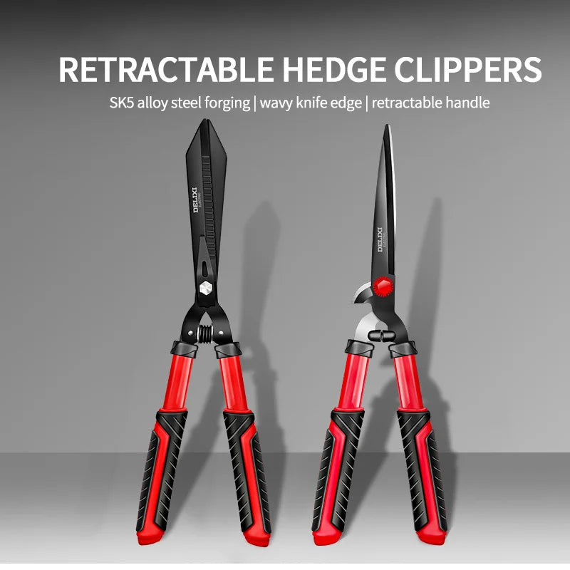 DELIXI ELECTRIC Hedge Clippers & Shears Made With Shock-Absorbing Bumpers And Comfort Grips, Garden Hedge Shears