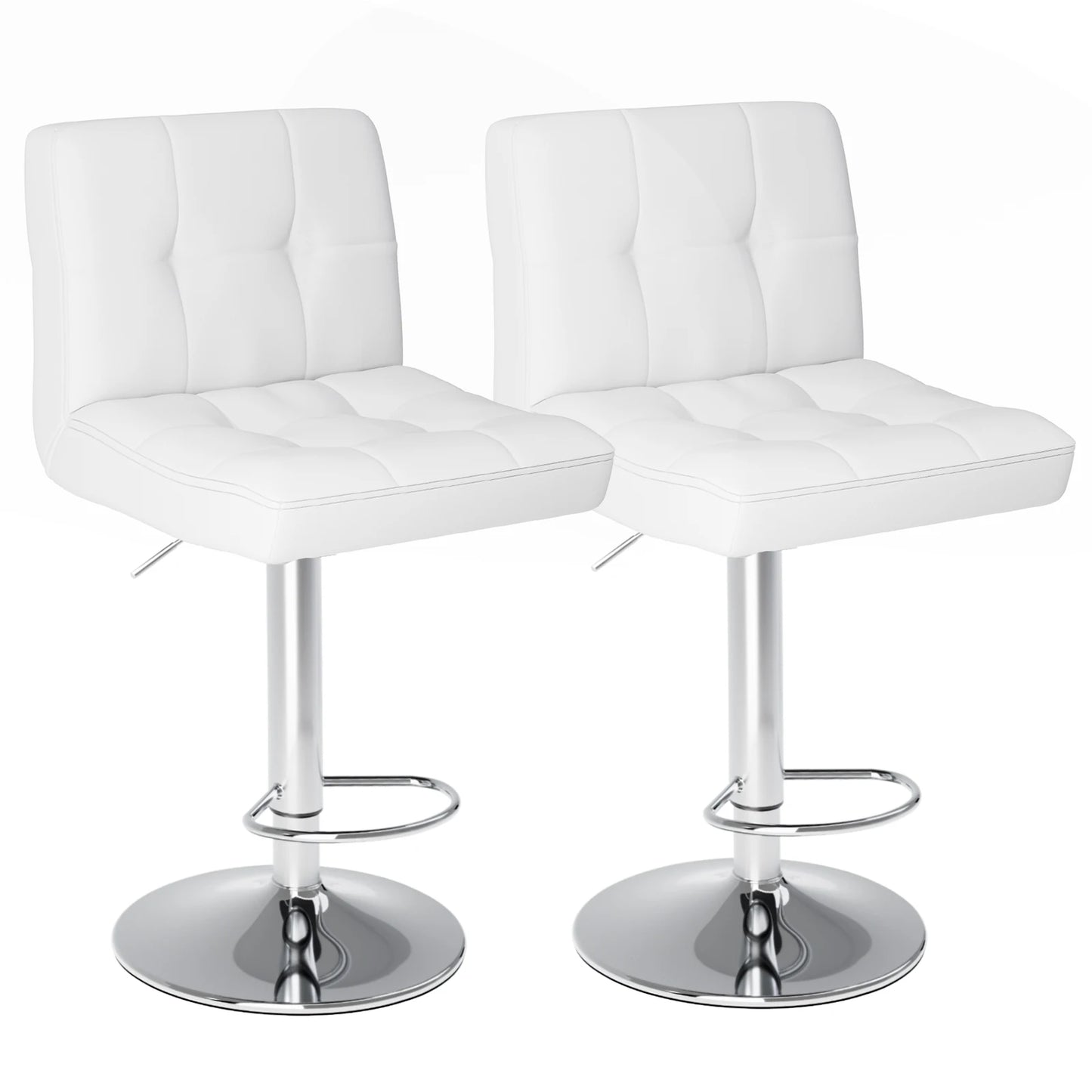 JHK PU Leather Bar Stools Set of 2 Counter Height Backrest SGS Certified