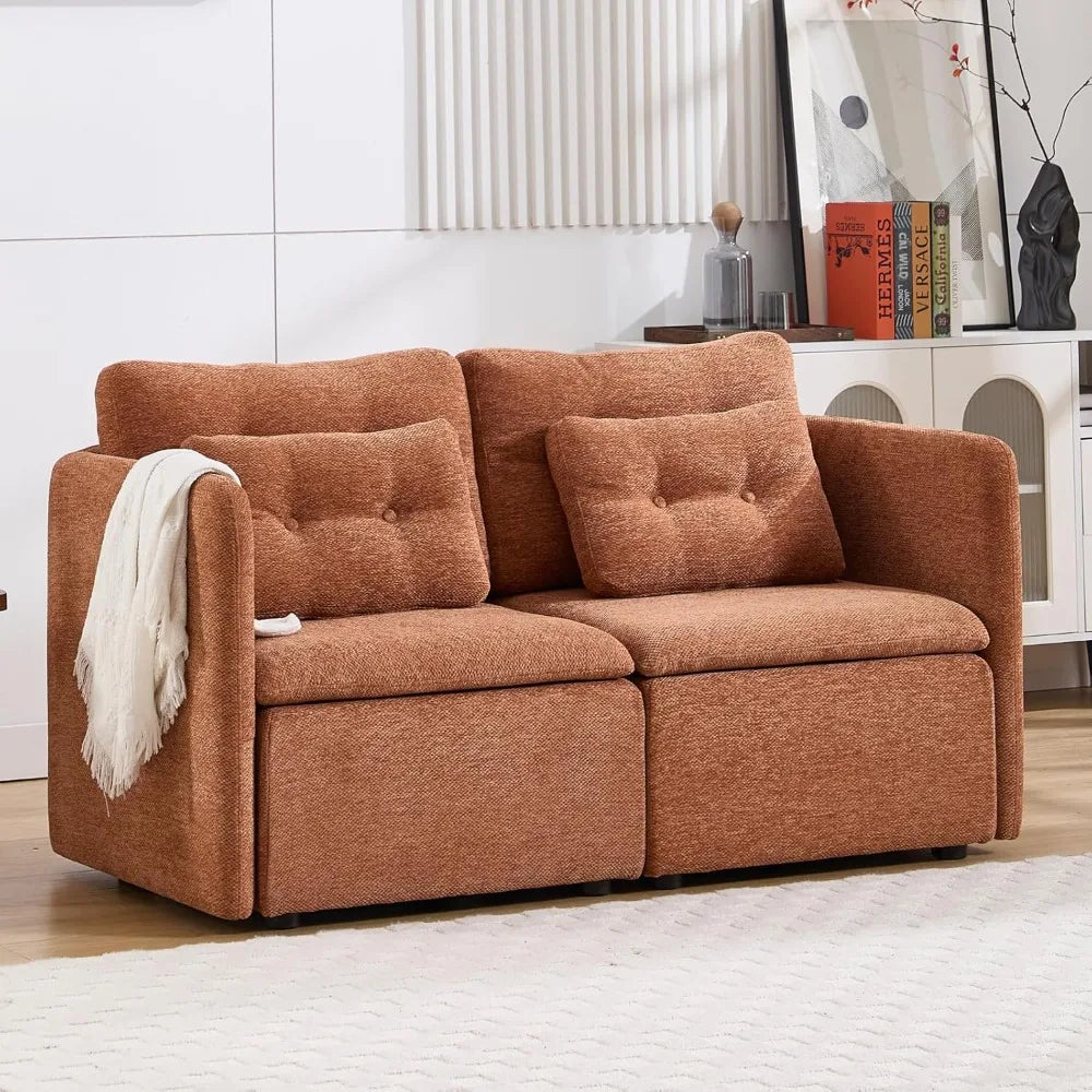 Modern Chenille Loveseat Sofa 56.5 Inches Wide Sleeper