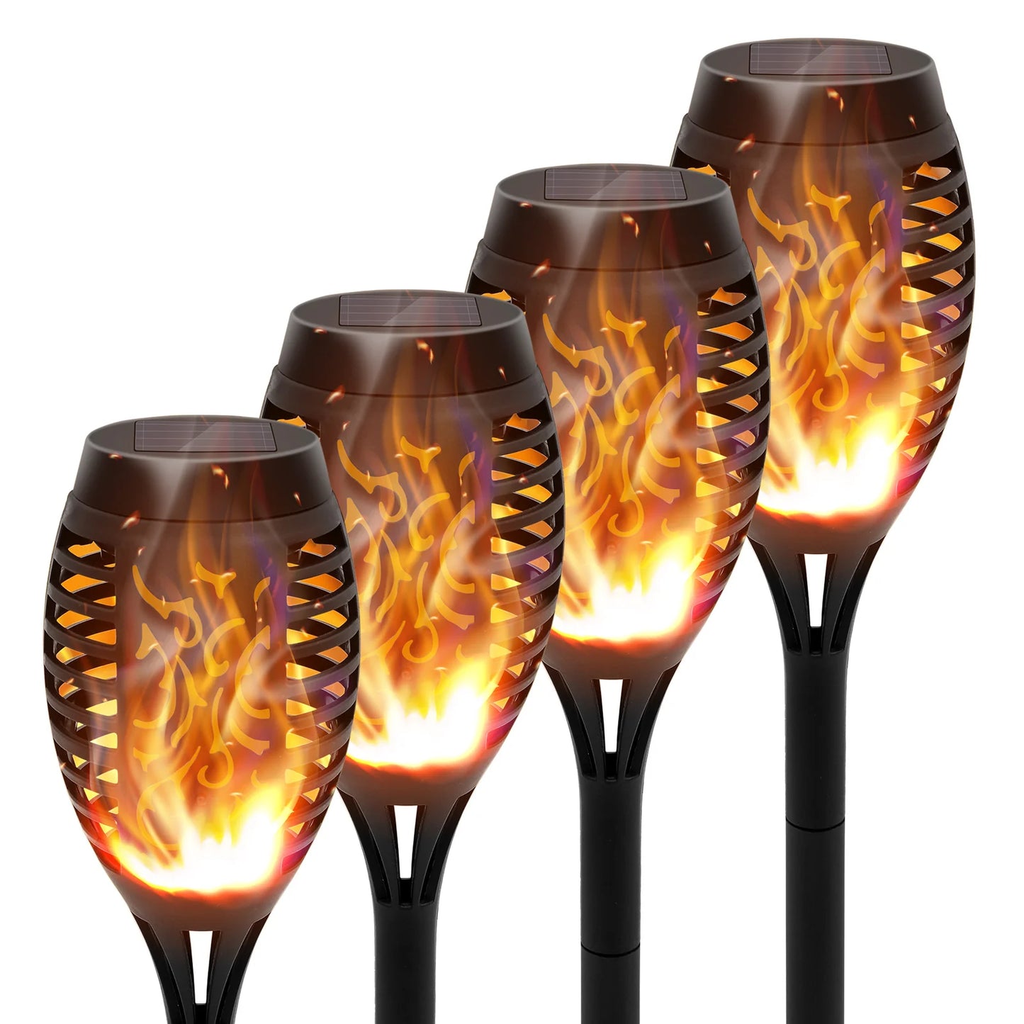 Solar Outdoor LED Torch Lights Flickering Flame Waterproof